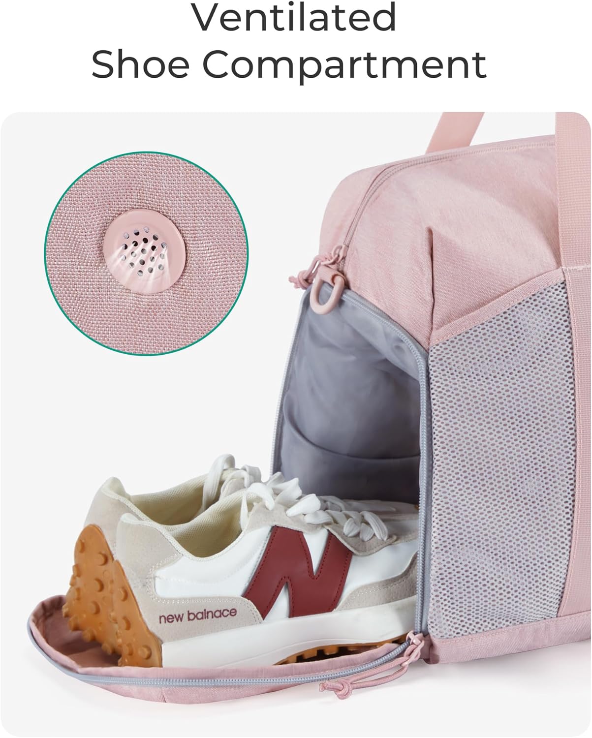 Foldable Duffle Bag for Women - 35L Carry On Weekender Overnight Sports Duffel with Shoe Compartment, Personal Item Travel Workout Bag for Travel Yoga, Black - Image 5