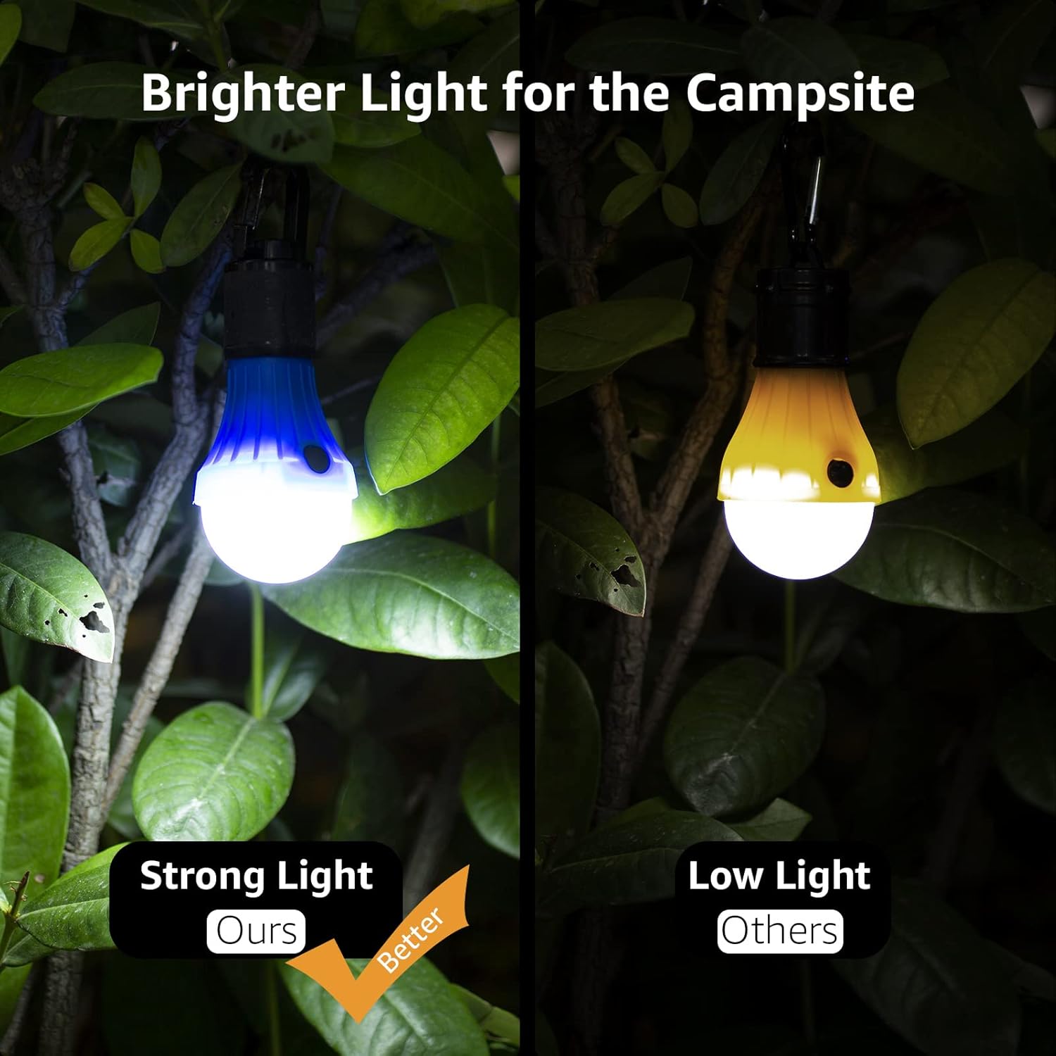 Lepro LED Camping Lantern, Camping Essentials, 3 Lighting Modes, Hanging Tent Light Bulbs with Clip Hook for Camping, Hiking, Hurricane, Storms, Outages, Collapsible, Batteries Included, 4 Packs - Image 3